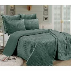 Buy 🌟 King Velvet Quilt Set By Brielle ⌛ -Greenland Home Fashions shop scaleZORL021